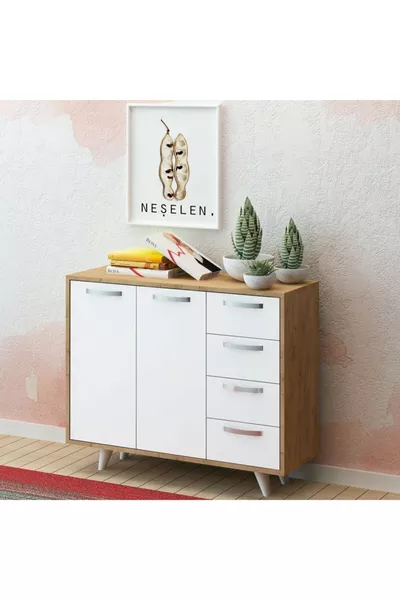 Armoire Polyvalente Waga Chêne Saphir-blanc