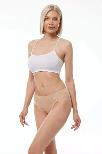 سروال داخلي نسائي بخصر متوسط ضيق، 2 قطع، مودال، رقم 