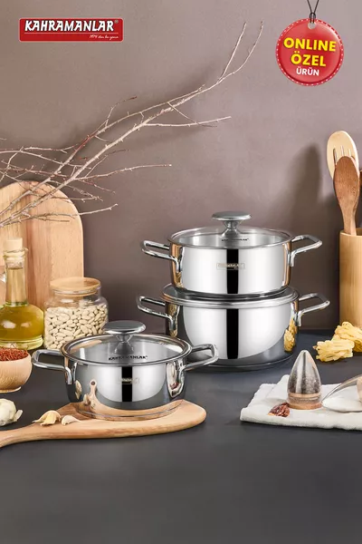 3-teiliges Kochtopfset mit Regeninduktionsboden