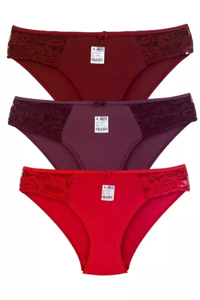 سروال داخلي بثلاثة قطع برباط دانتيل على الجانبين 