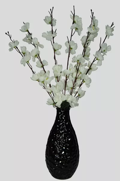 زهرة صناعية بسبعة أغصان، زهرة يابانية بيضاء، غصن ربيعي