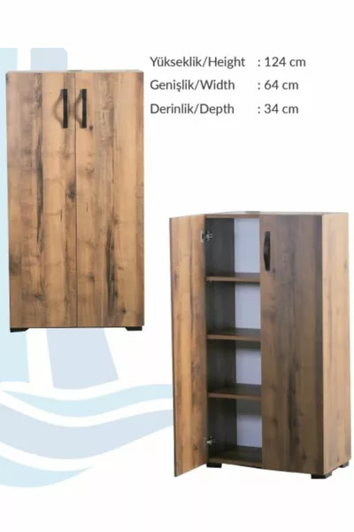 2-Door Multi-Purpose Cabinet Shoe Cabinet Cabinet 2 Doors 4 Compartments Shoe Cabinet