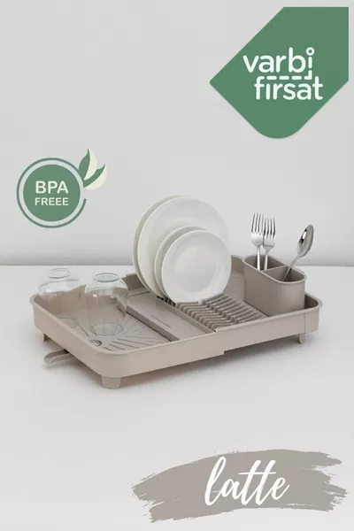 Açılır Kapanır Sürgülü Tabaklık Bulaşıklık Bulaşık Sepeti Bulaşık Kurutma / Latte