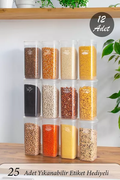 Set de  boîtes de conservation pour légumineuses , carré, transparent,  ml