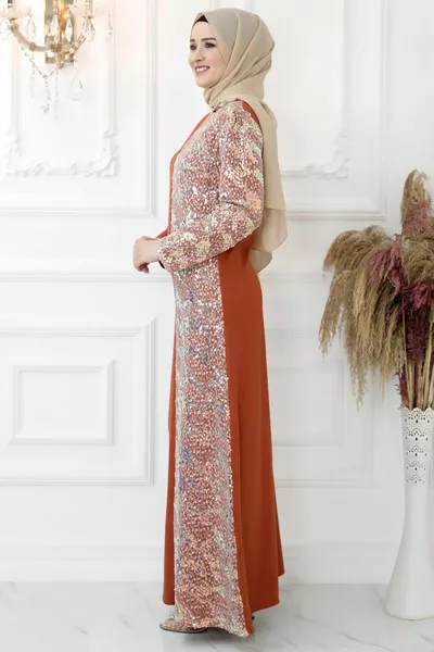 Tuile de robe de soirée à paillettes