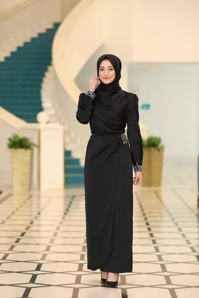 الحجاب مساء اللباس الساتان الحجر حزام اللباس Albiye