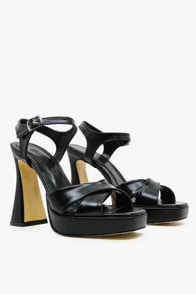 Katerina Hoge Dikke Hakken Zwart Damesschoenen