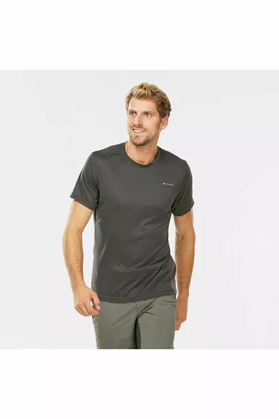 Мъжка къса ръкавица T-шърт за открито - Червен - 