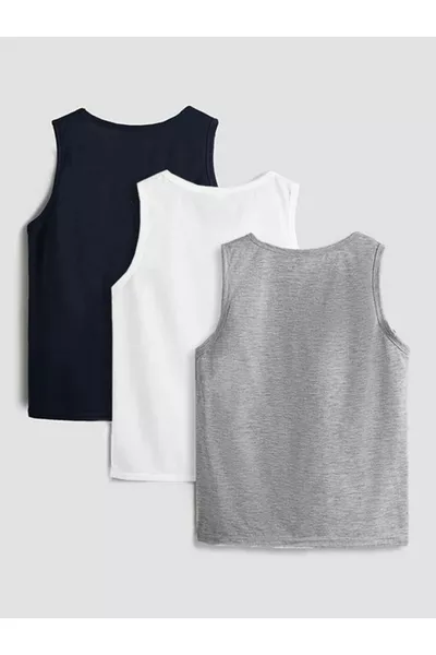 Boys' Cotton Plain Color 3-Pack Tank Tops
