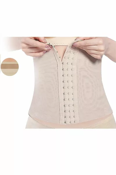Beige Taillecorset met Haakjes, Verstevigend en Comfortabel Ontwerp voor Vrouwen
