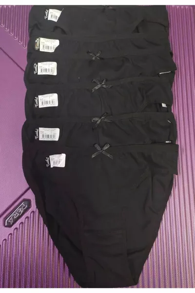 ملابس سباحة نسائية سوداء بخصر رفيع مقاس عادي 6 قطع