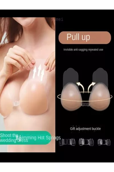 YAPIŞKANLI SİLİKON SÜTYEN ASANSÖR GÖGÜS DİKLEŞTİRİCİ DOLGUN GÖRÜNÜM