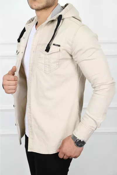 Мъжка риза от деним, тясна кройка