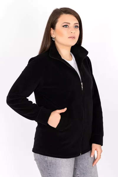 Women's Black Fleece Cardigan