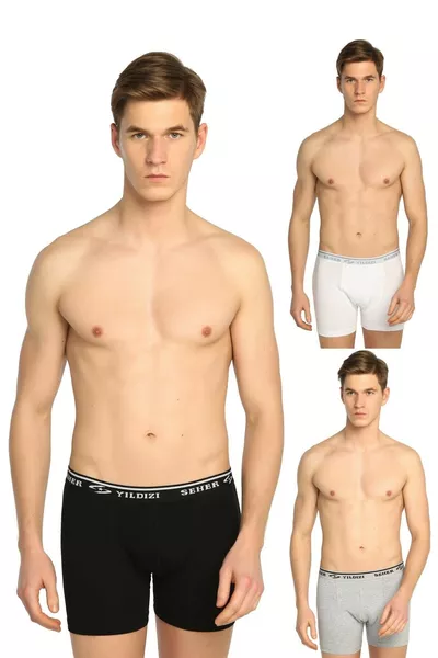 Erkek Karışık Renk 6'lı Paket Likralı Boxer  