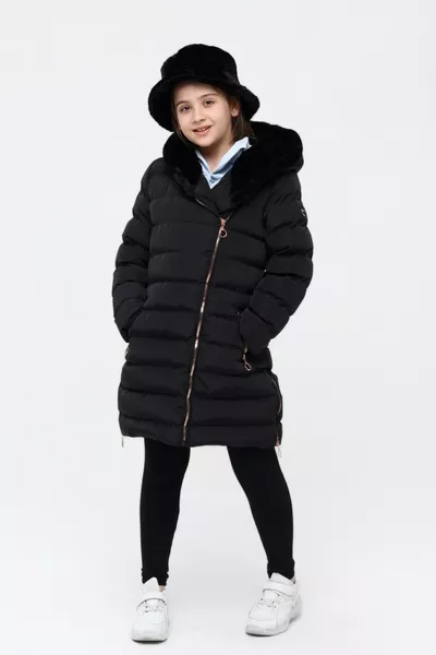 Cappotto nero per bambina