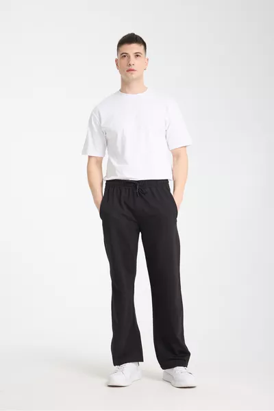 بنطال رياضي رجالي بقصة ساق مستقيمة وواسعة