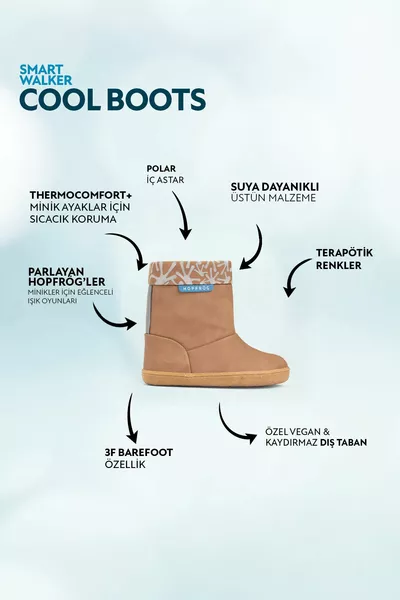 سمارت ووكر كول بوتس براون أوك أحذية أطفال حافي القدمين