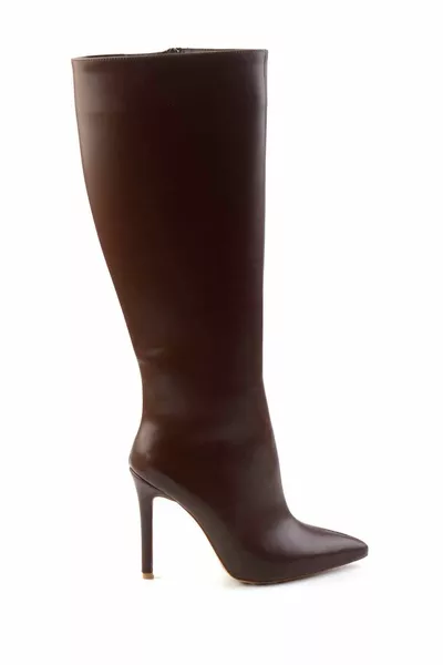 Кофейные женские сапоги 