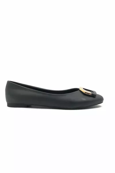 Feles Buckle Detailed Ballerine Flat Donna NERO