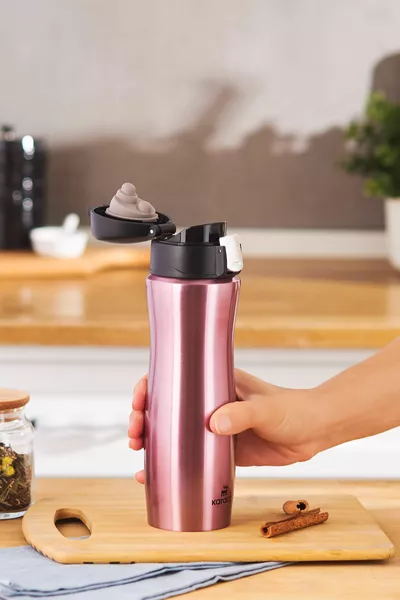 Jupiter Thermos in Acciaio Inox con Coperchio Sigillato con Chiusura di Sicurezza ml Oro Rosa