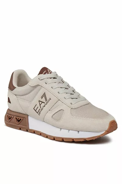 UNISEX Круглый носок из сетчатой ткани с логотипом Коричневые кроссовки  