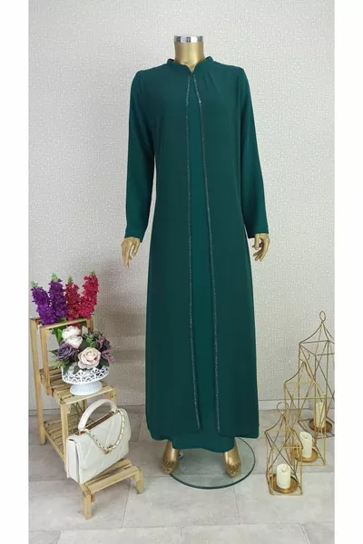  Robe de soirée brodée à l’intérieur de la pierre plate Robe de soirée Qys  ##