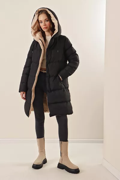 Doudoune surdimensionnée double face pour femmes 