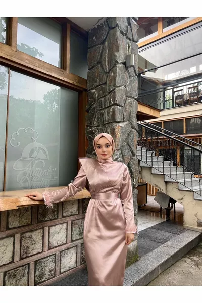 Larin Hijab Evening Dresses Satin