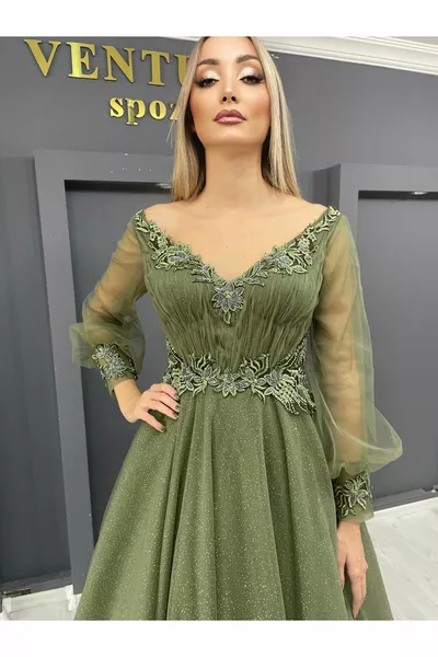 Rissiges drapiertes transparentes Verlobungskleid aus Spitze