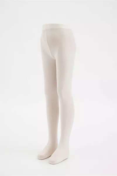 Mädchenstrumpfhose aus Musselin in Ecru