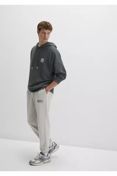 بنطال رياضي رجالي رمادي مطبوع - 