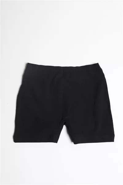 Girls' Cotton Stretch Plain Boxer Shorts 3-Pack Black