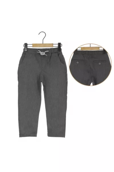 بنطال مدرسي صبيان من الجاباردين بحزام مطاطي وحبل