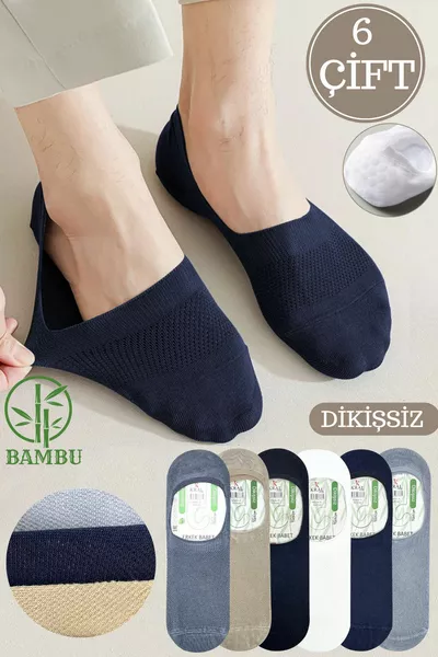 جوارب للرجال بدون خياطة من البامبو مع عطر، 6 أزواج مع سيليكون