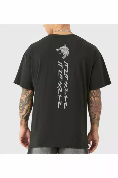 VEK KÖKBÖRÜ (БОЗКУРТ) Футболка оверсайз с уникальным дизайном и надписями на тюркских рунах