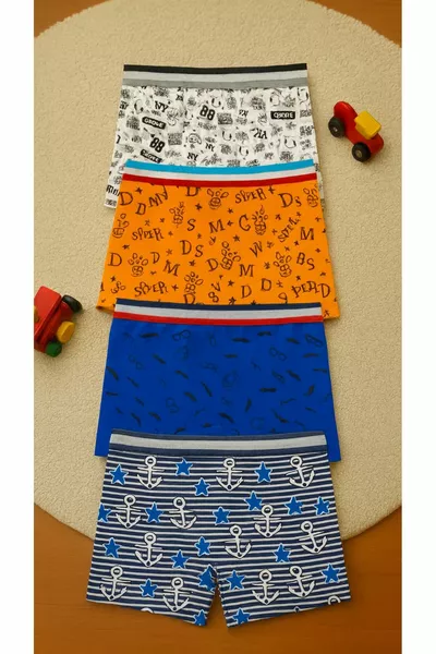 أربعة سراويل داخلية قطنية للأولاد