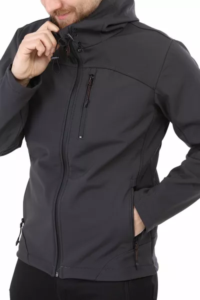 جاكيت رياضي رجالي من السوفتشيل مقاوم للماء والرياح بفرو داخلي