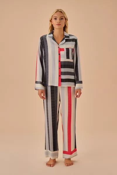 طقم بيجامة ملون رجالي