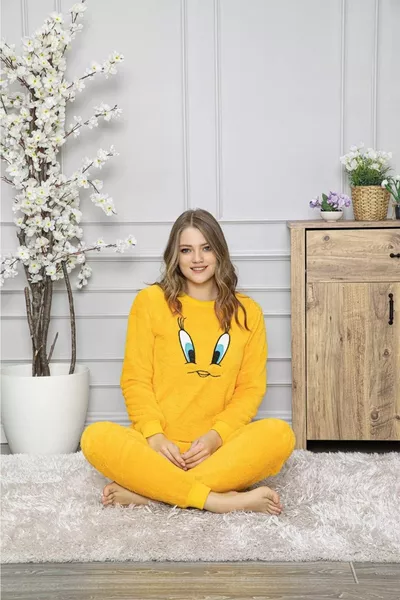 Chick Pattern Mother-Daughter Kids' Plush Pajama Set (MOTHER AND DAUGHTER SOLD SEPARATELY)