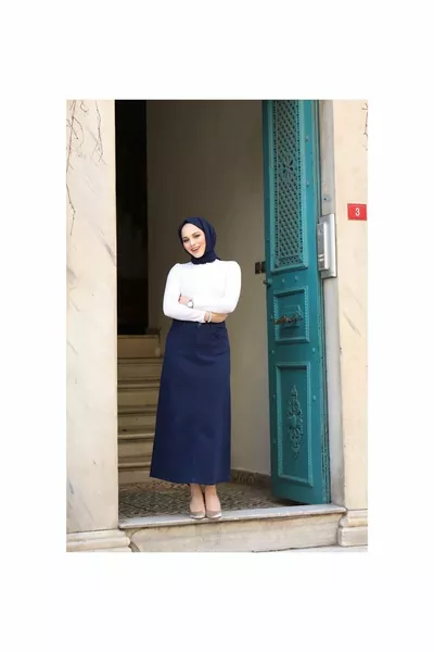 Navy Blue Hijab Skirt