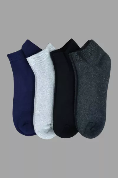 جوارب شتوية سميكة قصيرة بدون خياطة في الأصابع، 4 أزواج
