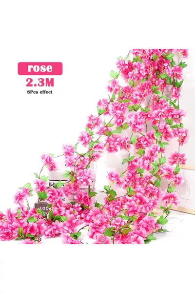 Изкуствени цветя Пролетна клонка Лозови японски черешови цветя см Цвят 1-во качество Модел, който може да се навива