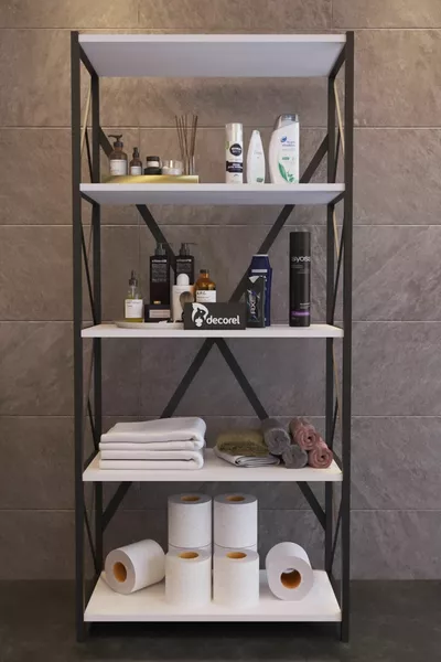 Полка для ванной Mony Metal, 5 полок, органайзер для ванной, полка для моющих средств и полотенец, белая, см