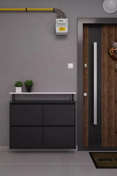 4-Tier Metal Shoe Rack with Shelves - Black