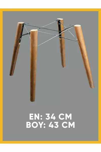 The chair leg is walnut, and the wire mesh is black.