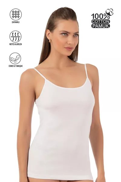 Özkan  Женская майка на тонких бретелях, % хлопок, трикотажная, эластичная и удобная