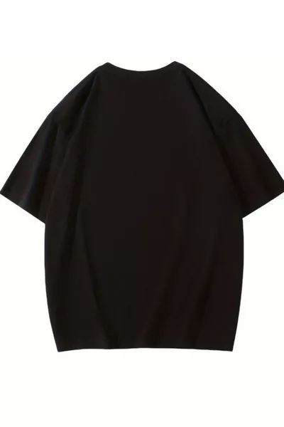 Unisex Schwarzes Oversize-T-Shirt