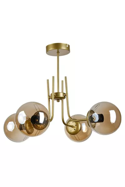 فيين صالون تصميم حديث غرفة طعام مطبخ لون عتيق قلادة زجاجية عسلية 4 مصابيح