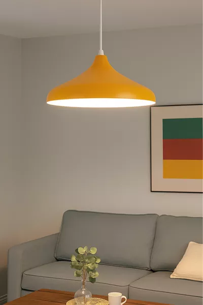 Nil Специален Дизайн Модерен Декоративен Кафе Кухня Хол Оранжев с Бял Интериор Единичен Висящ Полилей